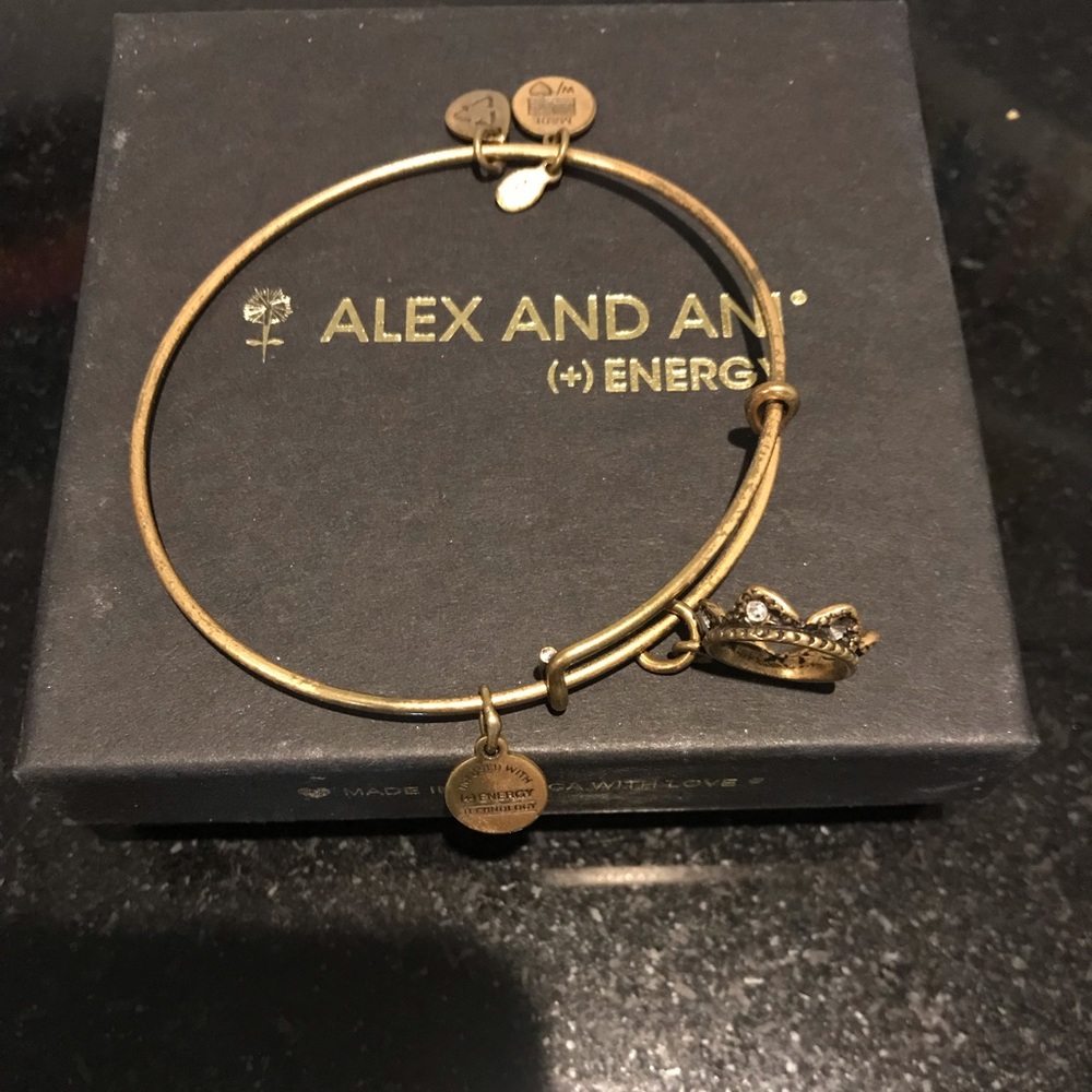 Alex and ani crown charm bangle